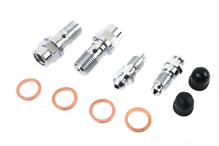 FLT Front Caliper Bleeder Screw Kit Chrome