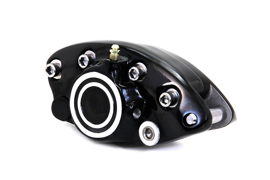 Black Rear 1 Piston Banana Caliper with Bullseye