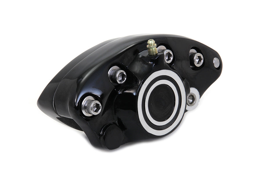 Black Rear 1 Piston Banana Caliper with Bullseye