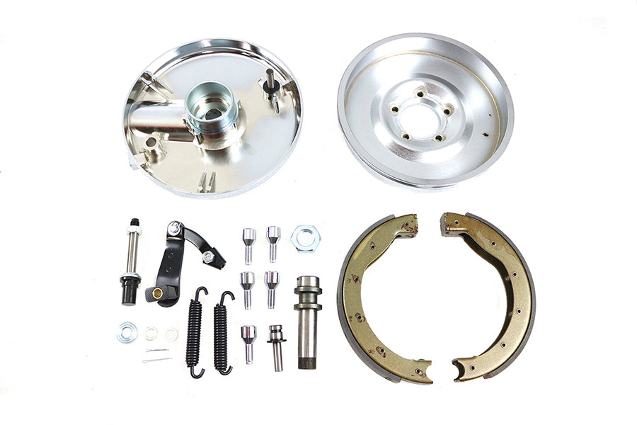 Front Brake Backing Plate Kit Left Side Satin Chrome