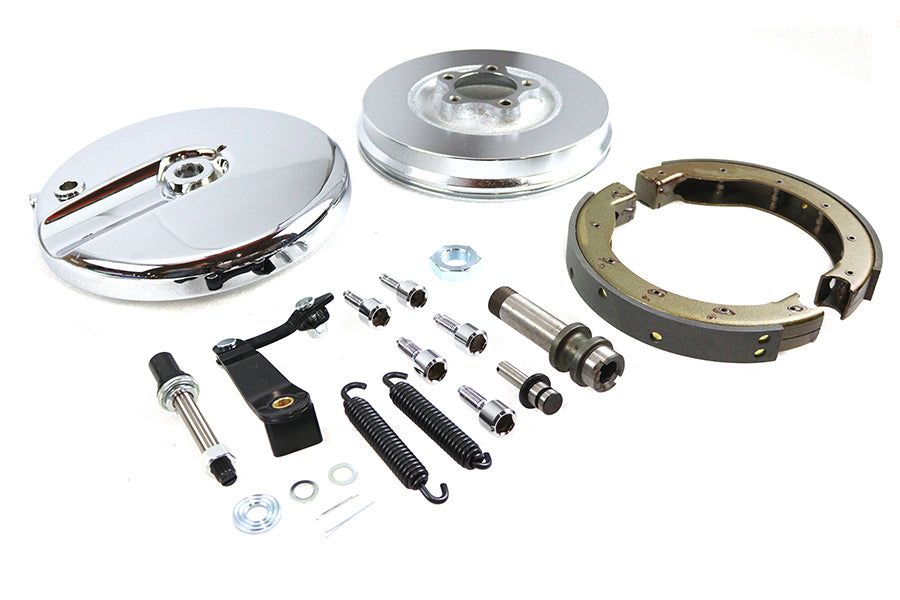 Front Brake Backing Plate Kit Left Side Satin Chrome