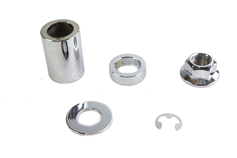 Rear Axle and Nut Spacer Kit Smooth Style Chrome