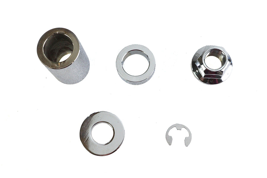 Rear Axle and Nut Spacer Kit Smooth Style Chrome