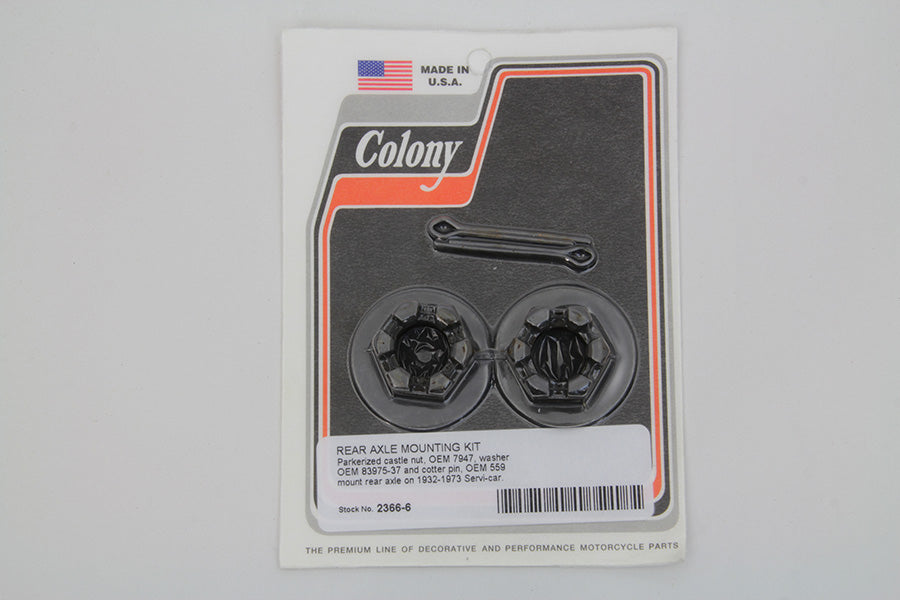 Rear Axle Nut and Lock Kit Parkerized
