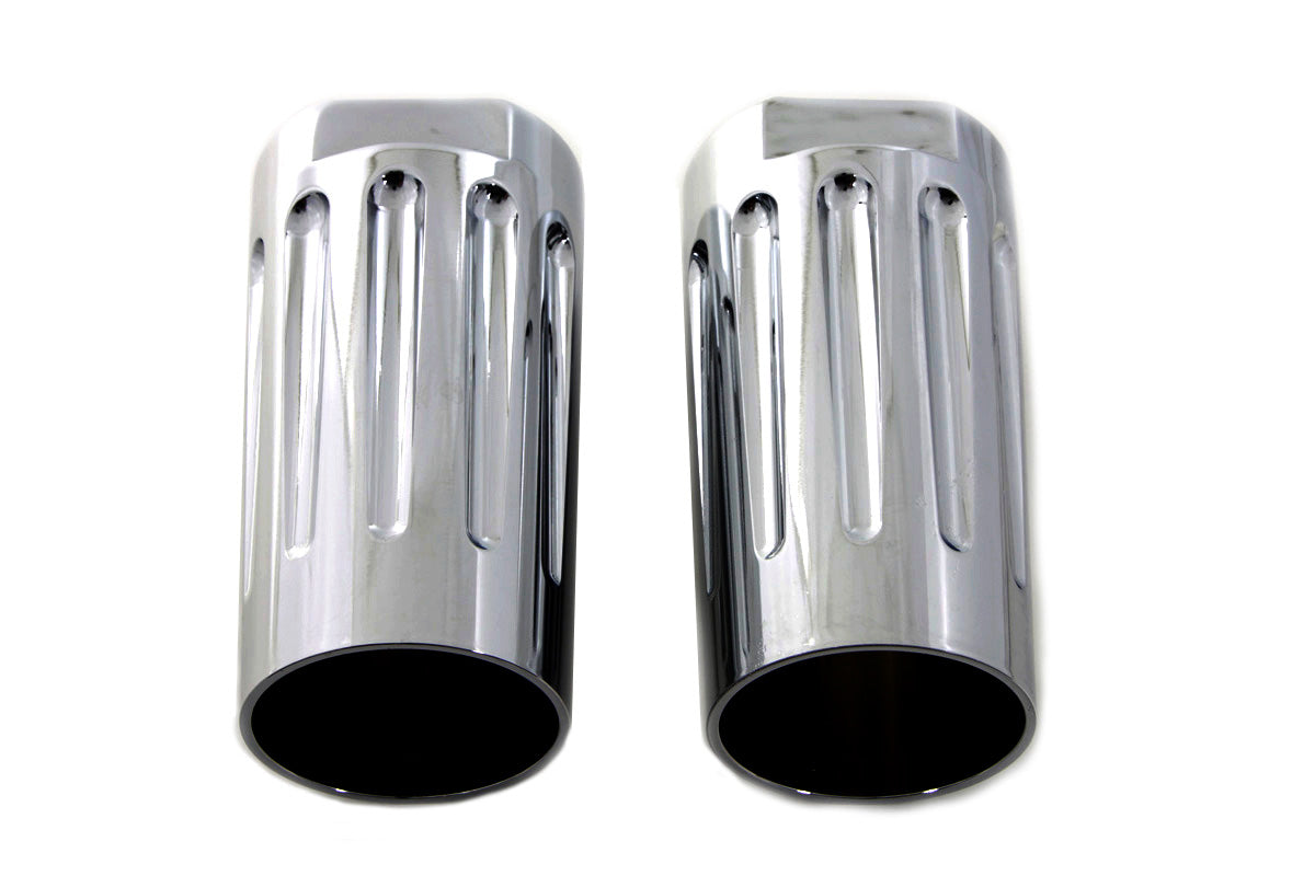 Chrome Milled Fork Slider Cover Set