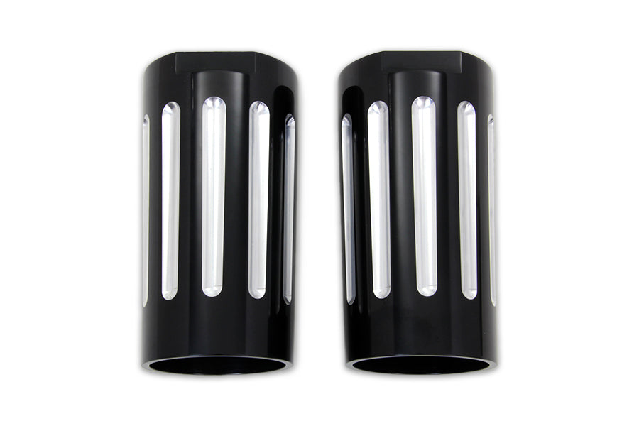 Black Fork Slider Cover Set with Chrome Strip