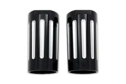 Black Fork Slider Cover Set with Chrome Strip