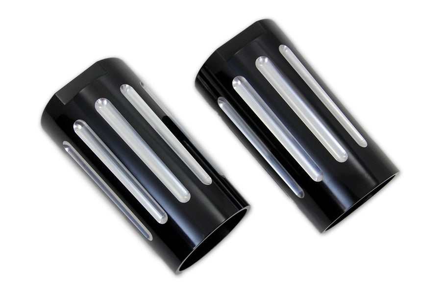 Black Fork Slider Cover Set with Chrome Strip