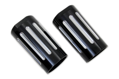 Black Fork Slider Cover Set with Chrome Strip