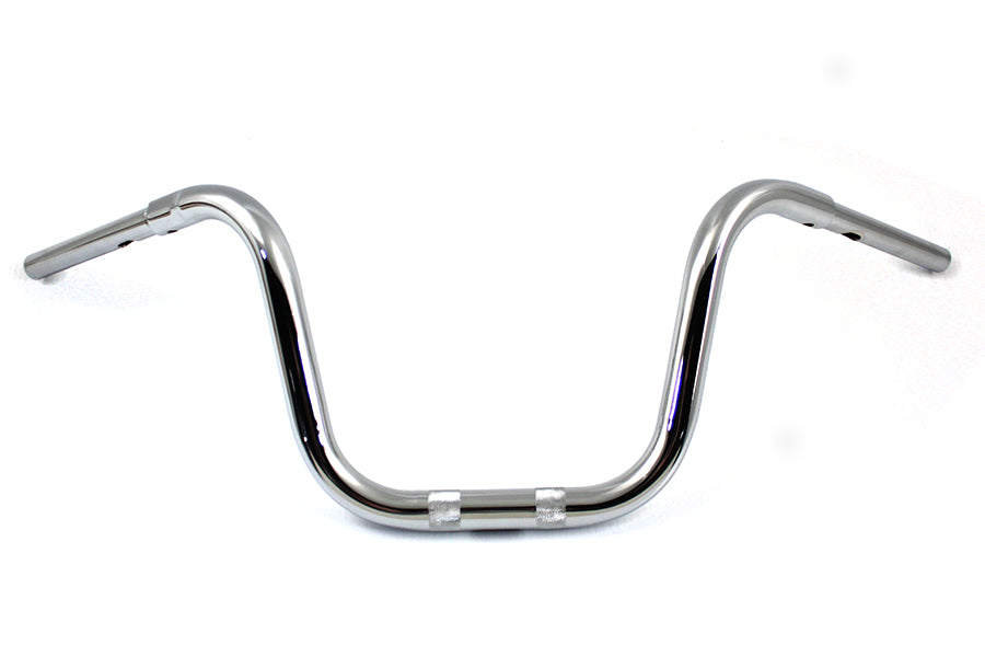 10 Mini Ape Hanger Handlebar with Indents Chrome