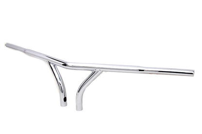 10 Chrome Curved Riser Handlebar with Indents
