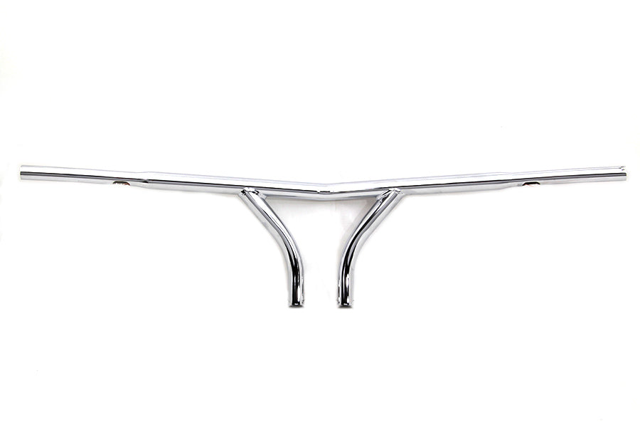 10 Chrome Curved Riser Handlebar with Indents
