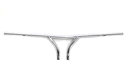 10 Chrome Curved Riser Handlebar with Indents