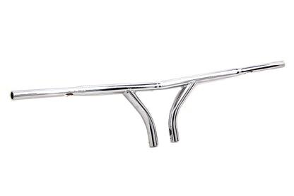 10 Chrome Curved Riser Handlebar with Indents