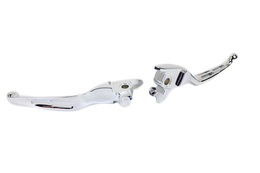 M8 Chrome 3-Slot Hand Lever Set with Pin