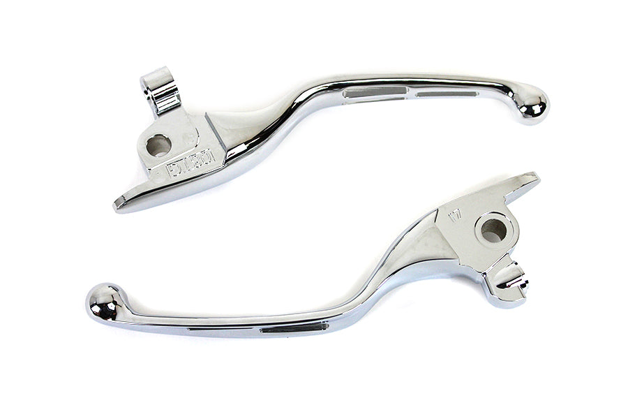 M8 Chrome 3-Slot Hand Lever Set with Pin