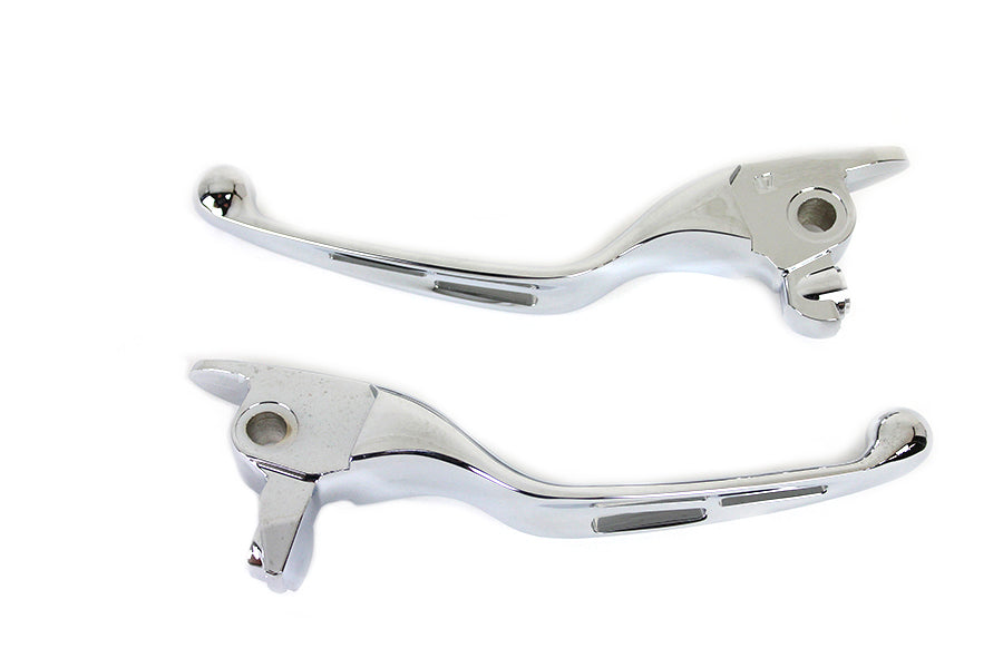 M8 Chrome 3-Slot Hand Lever Set with Pin