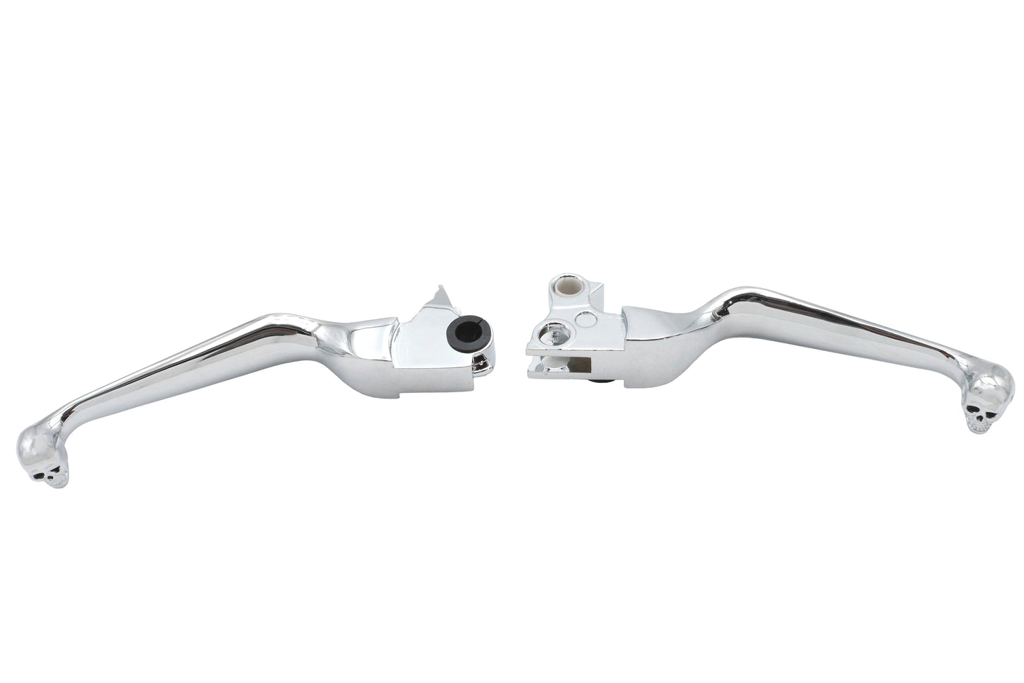 Chrome Contour Hand Lever Set with Skull Ends