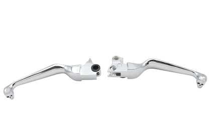 Chrome Contour Hand Lever Set with Skull Ends