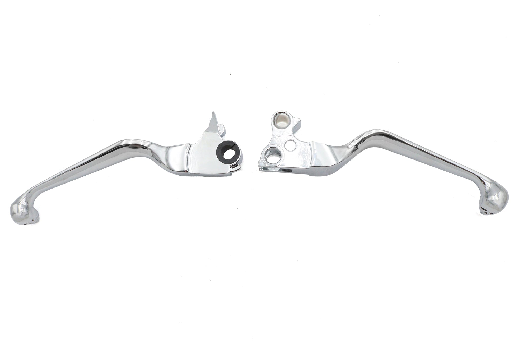 Chrome Contour Hand Lever Set with Skull Ends