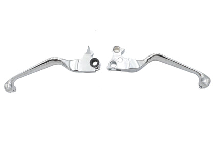 Chrome Contour Hand Lever Set with Skull Ends