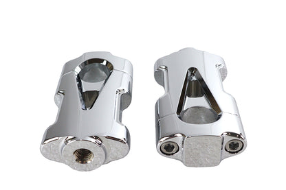 V-Fire Chrome Flat Handlebar Riser Set with Contrast Cut