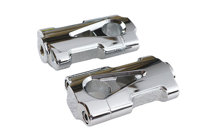 V-Fire Chrome Flat Handlebar Riser Set with Contrast Cut