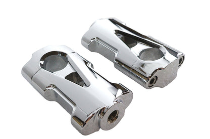 V-Fire Chrome Flat Handlebar Riser Set with Contrast Cut