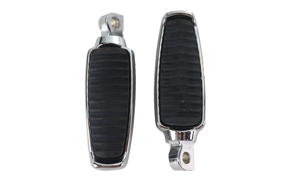 Chrome Footpeg Set with Rubber Inlay