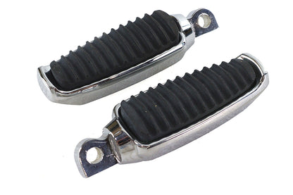 Chrome Footpeg Set with Rubber Inlay
