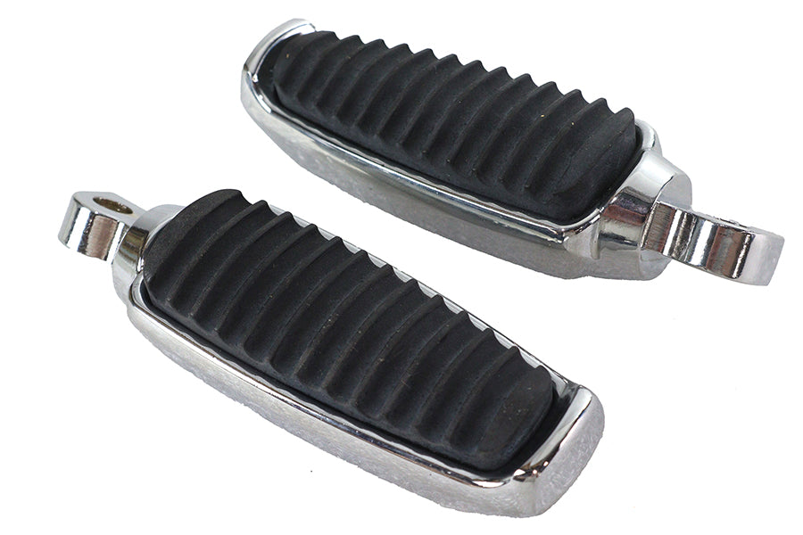 Chrome Footpeg Set with Rubber Inlay
