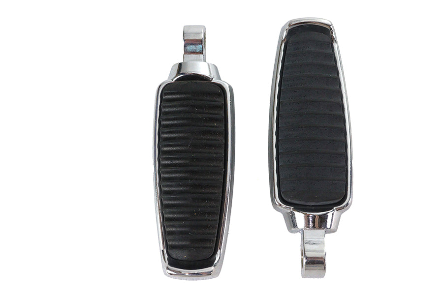 Chrome Footpeg Set with Rubber Inlay