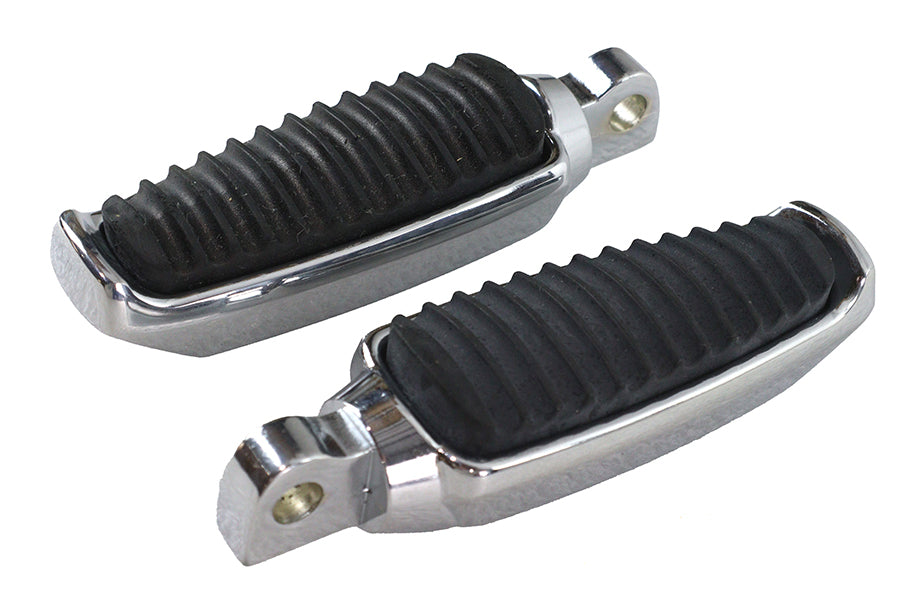 Chrome Footpeg Set with Rubber Inlay