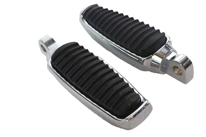 Chrome Footpeg Set with Rubber Inlay