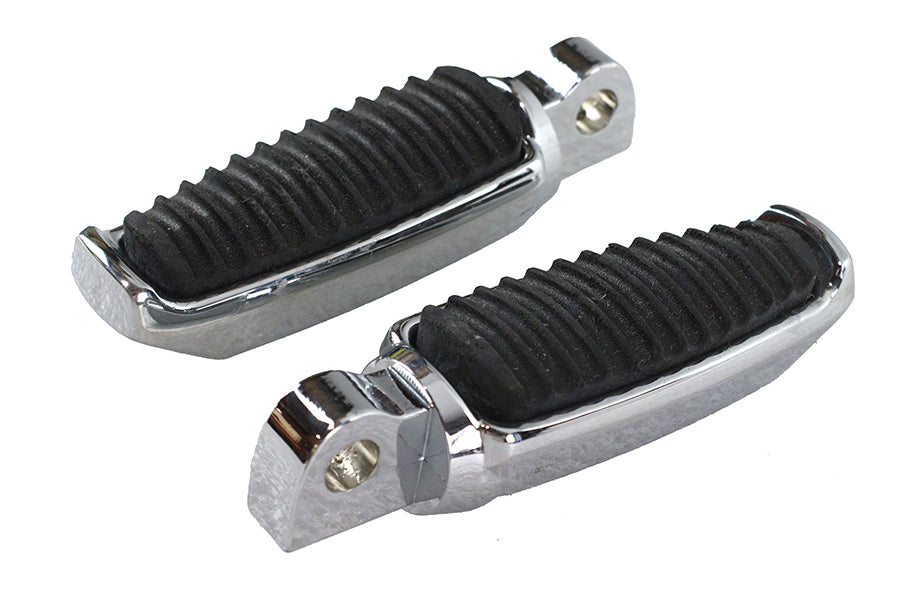 Chrome Footpeg Set with Rubber Inlay