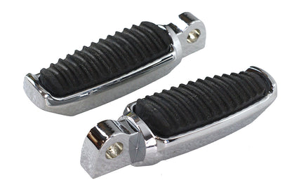 Chrome Footpeg Set with Rubber Inlay