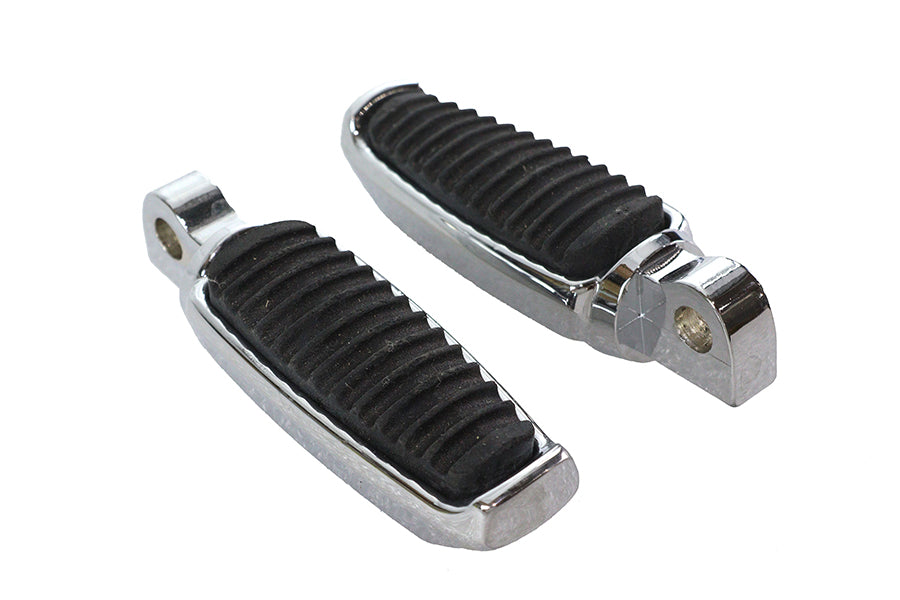 Chrome Footpeg Set with Rubber Inlay