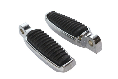 Chrome Footpeg Set with Rubber Inlay