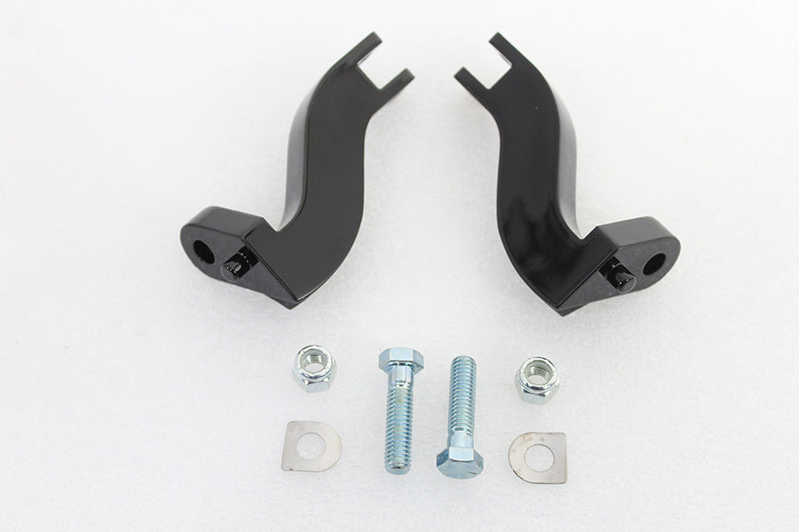 Footpeg Mount Bracket Set Passenger Black