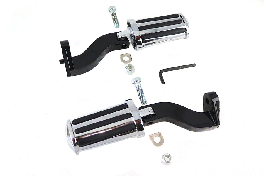 Rail Style Adjustable Footpeg Kit Black