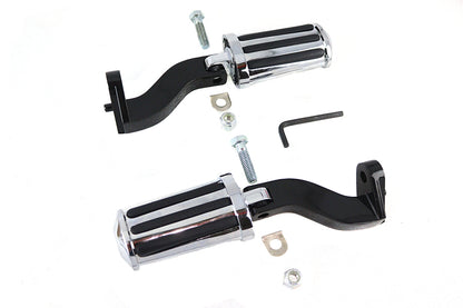 Rail Style Adjustable Footpeg Kit Black