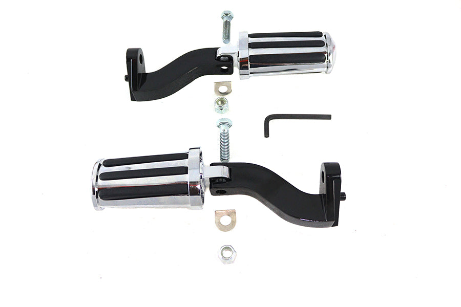 Rail Style Adjustable Footpeg Kit Black