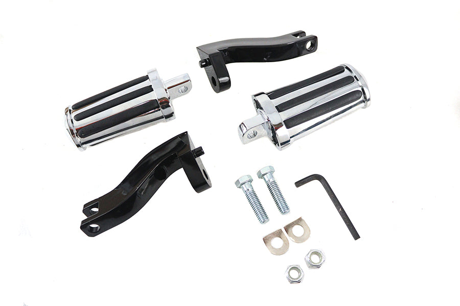 Rail Style Adjustable Footpeg Kit Black