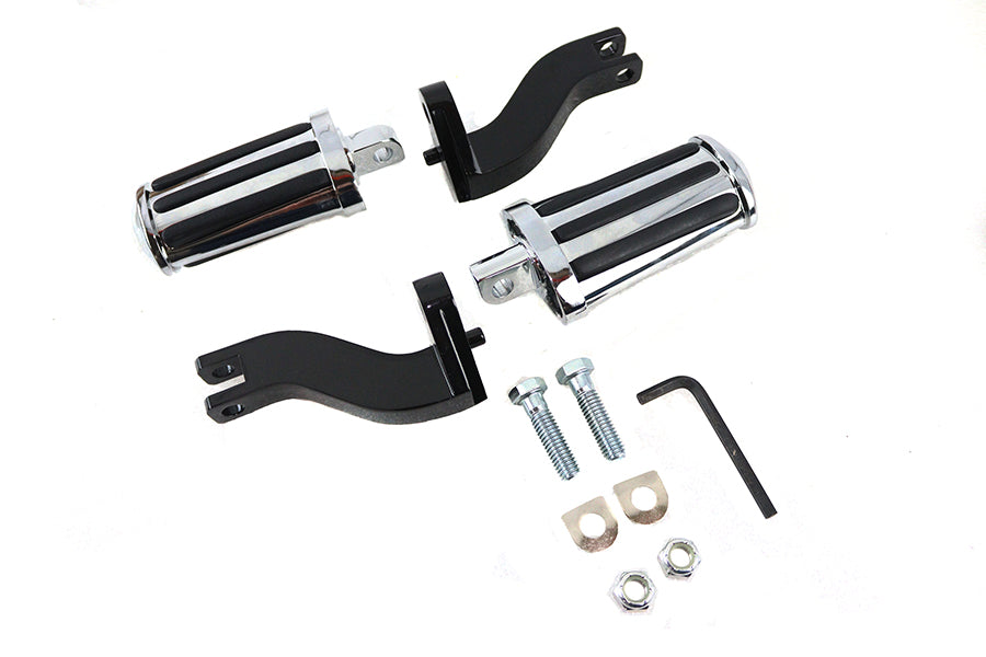 Rail Style Adjustable Footpeg Kit Black