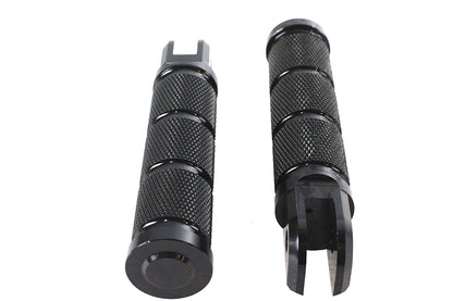 Black Retro Driver Footpeg Set