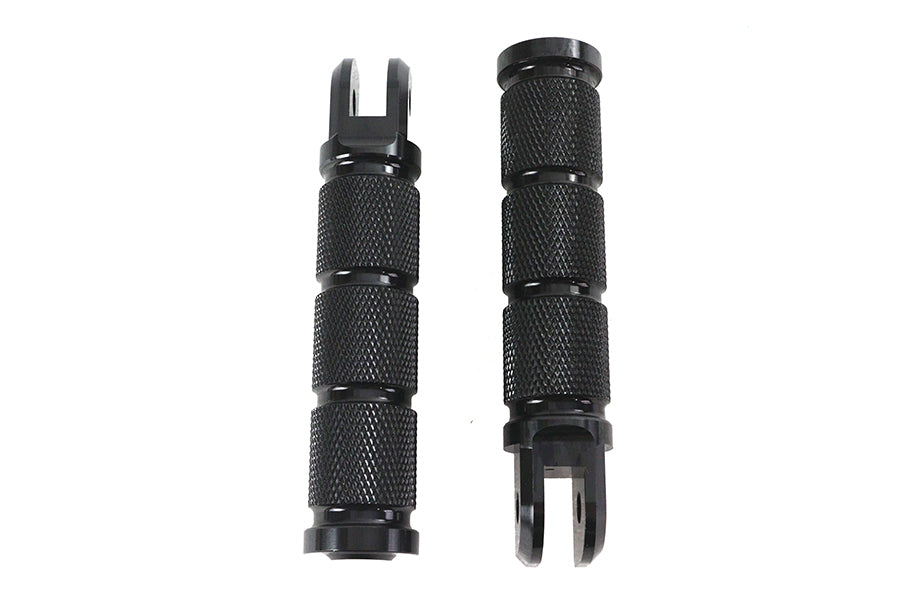 Black Retro Driver Footpeg Set