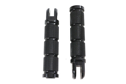 Black Retro Driver Footpeg Set