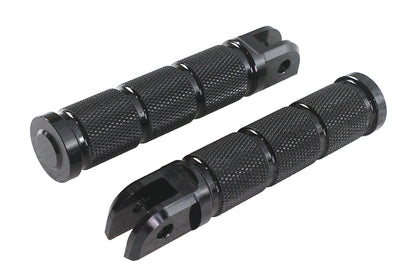 Black Retro Driver Footpeg Set