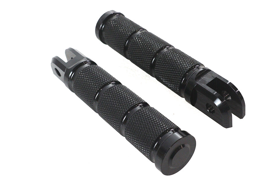 Black Retro Driver Footpeg Set