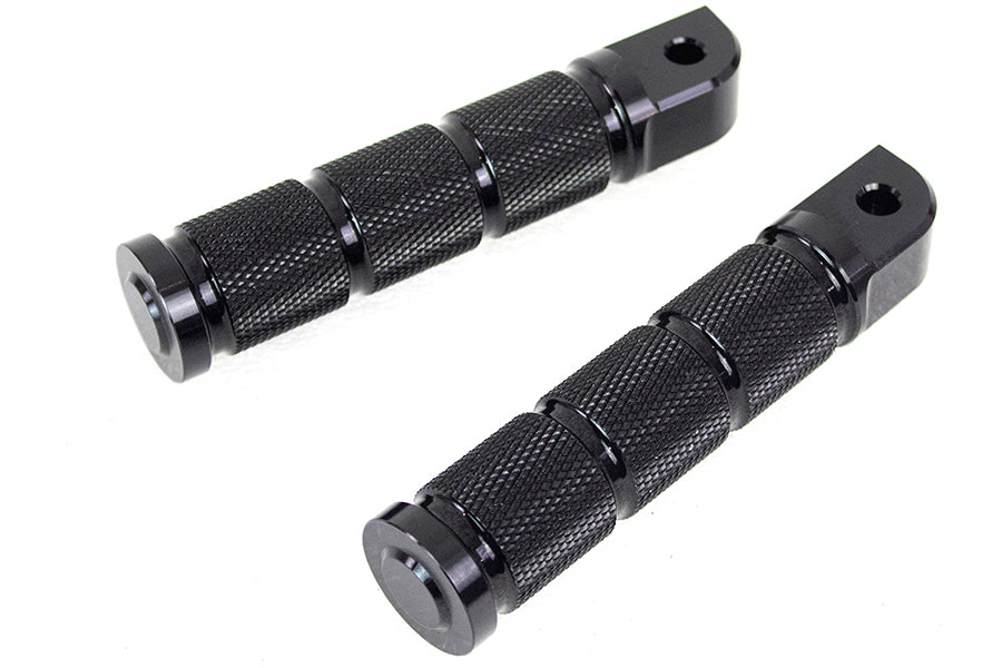Black Retro Passenger Footpeg Set